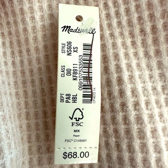 Madewell Waffle-Knit Long-Sleeve Crewneck Top - NWT - Picture 6 of 10